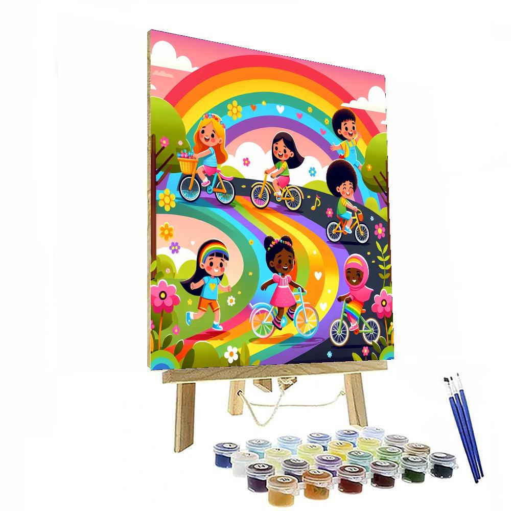 Joyful Rainbow Road Numbered Painting Kits