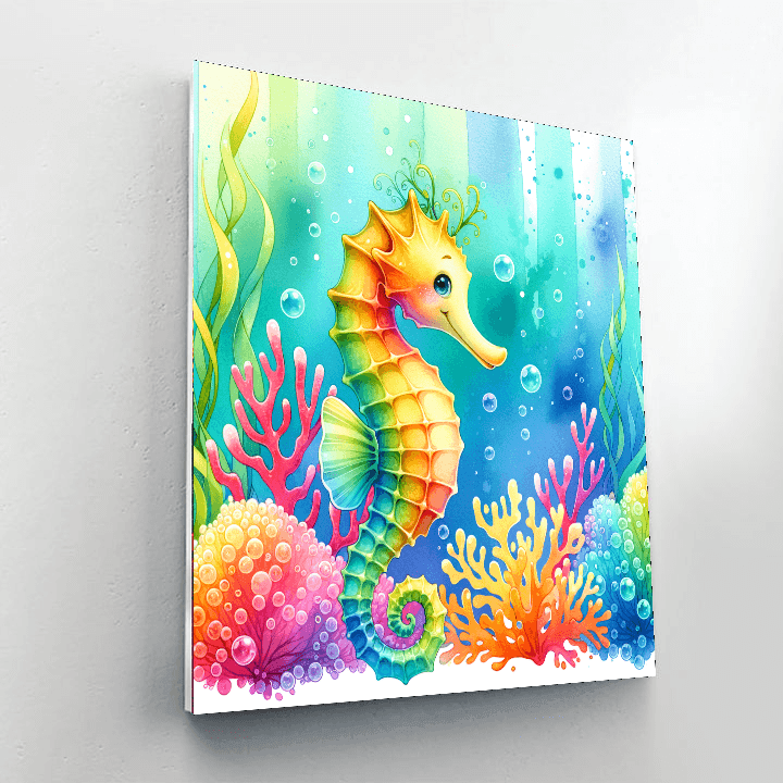 Playful Seahorse - DIY Painting By Numbers Kit