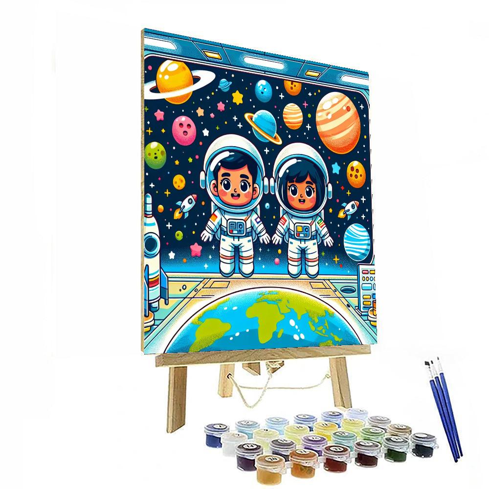 Space Station Fun Number Painting