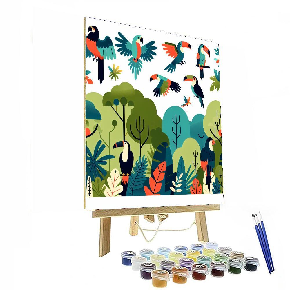 Joyful Rainforest Rally Painting Number Kit