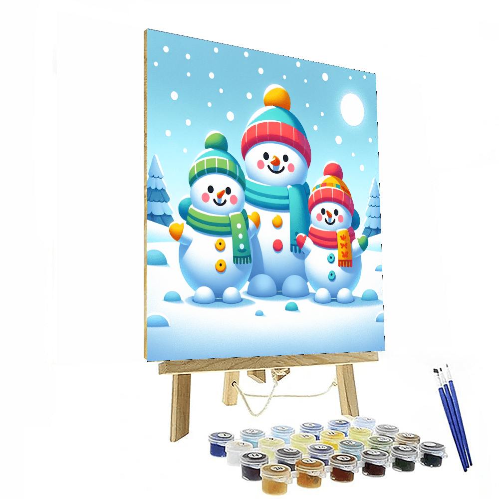 Merry Snowman Family Paint By Numbers Kits