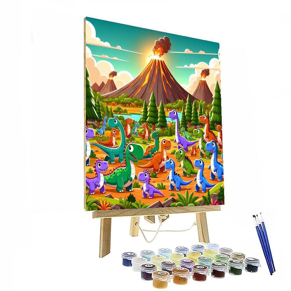 Exciting Dinosaur Expedition Number Painting