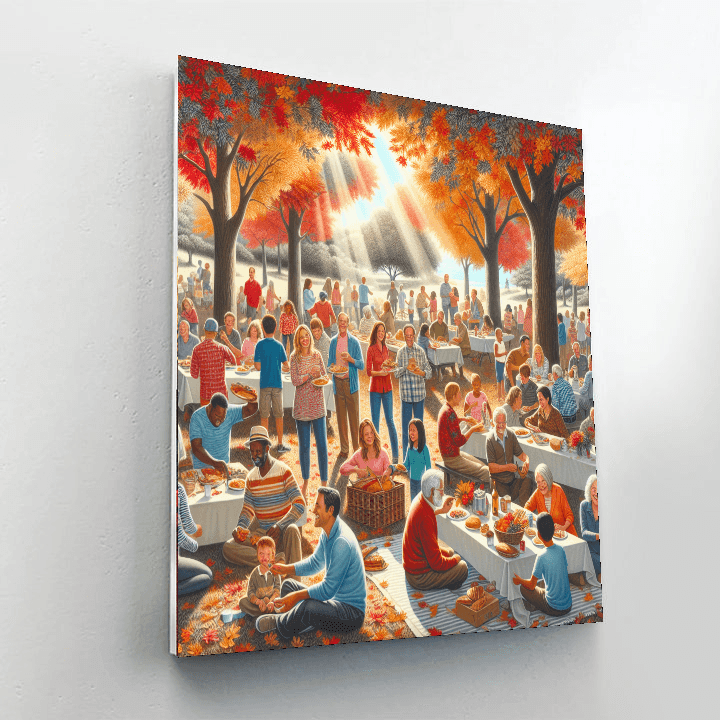 Joyful Autumn Gathering Painting Number Kit
