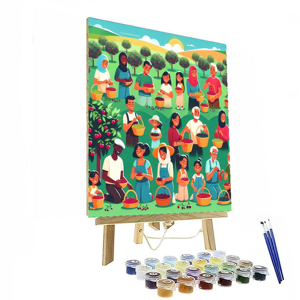 Cheerful Cherry Orchard Painting By Numbers Kit
