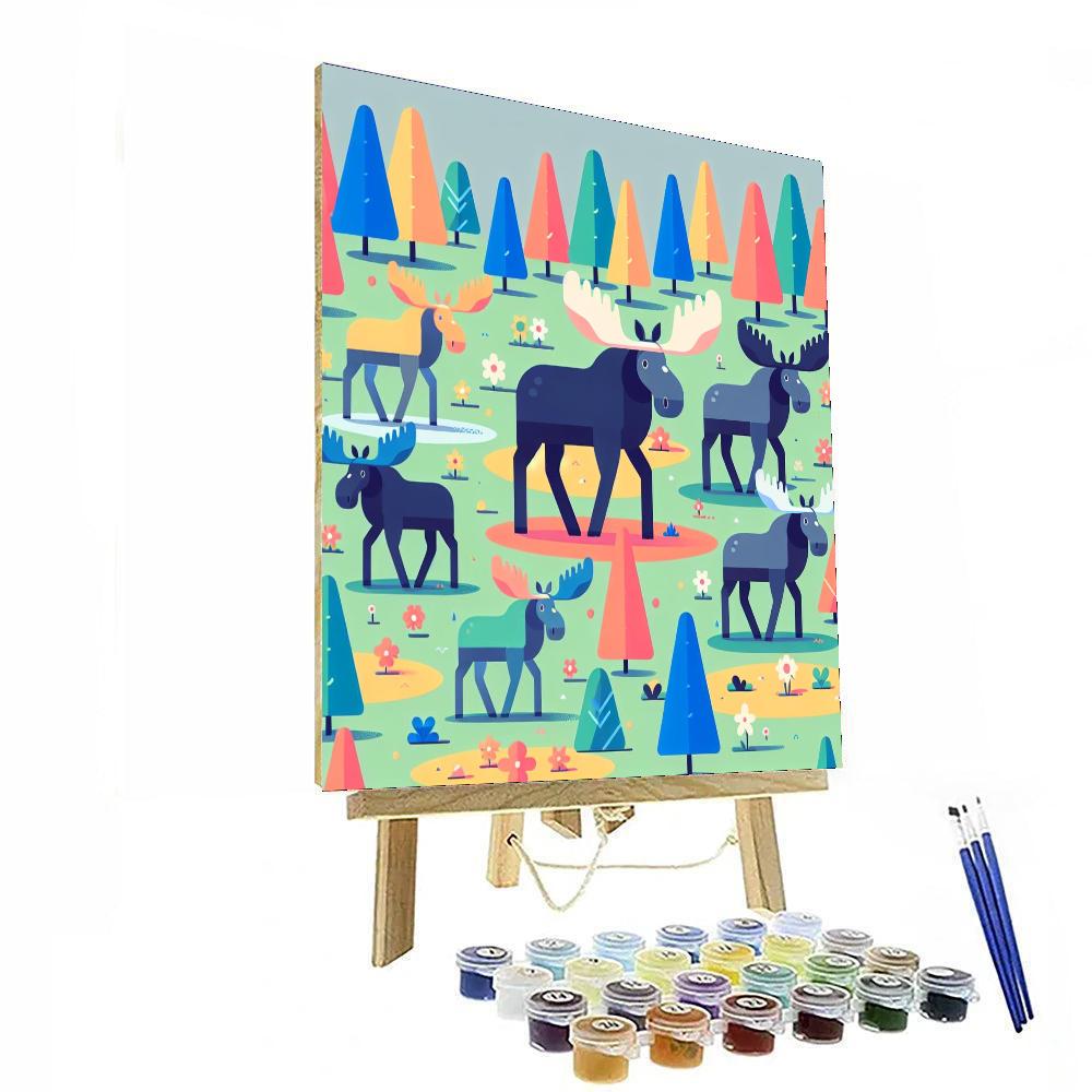 Majestic Moose Meadow Paint By Numbers