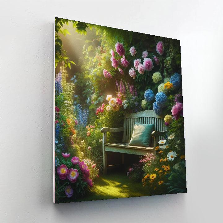 Charming Garden Bench Paint By Numbers