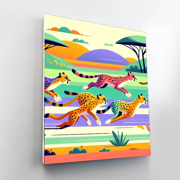 Cheetah’s Chasing Challenge Paint By Numbers