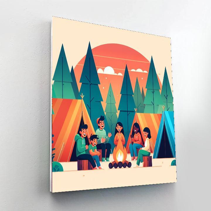 Happy Camper's Campfire Paint By Number