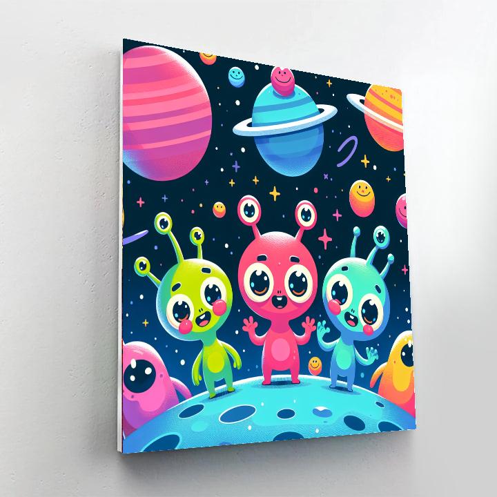 Alien Adventure Scene Painting Number Kit