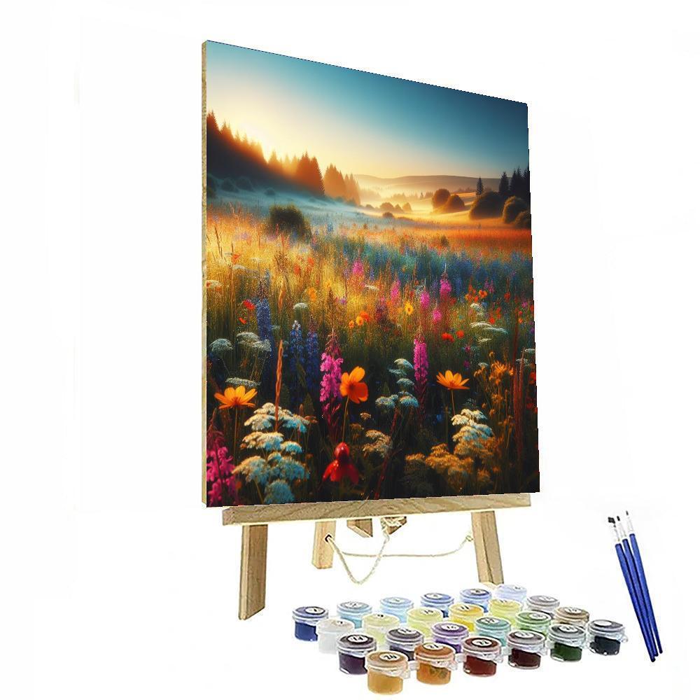 Radiant Meadow Sunrise Numbered Painting Kits