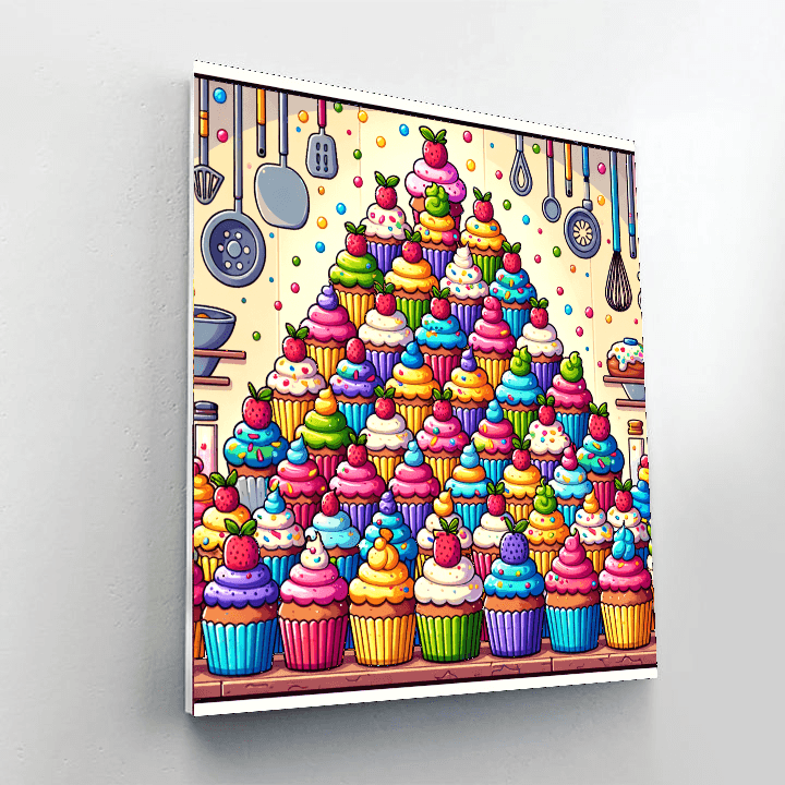 Cheery Cupcake Bakery Paint By Number