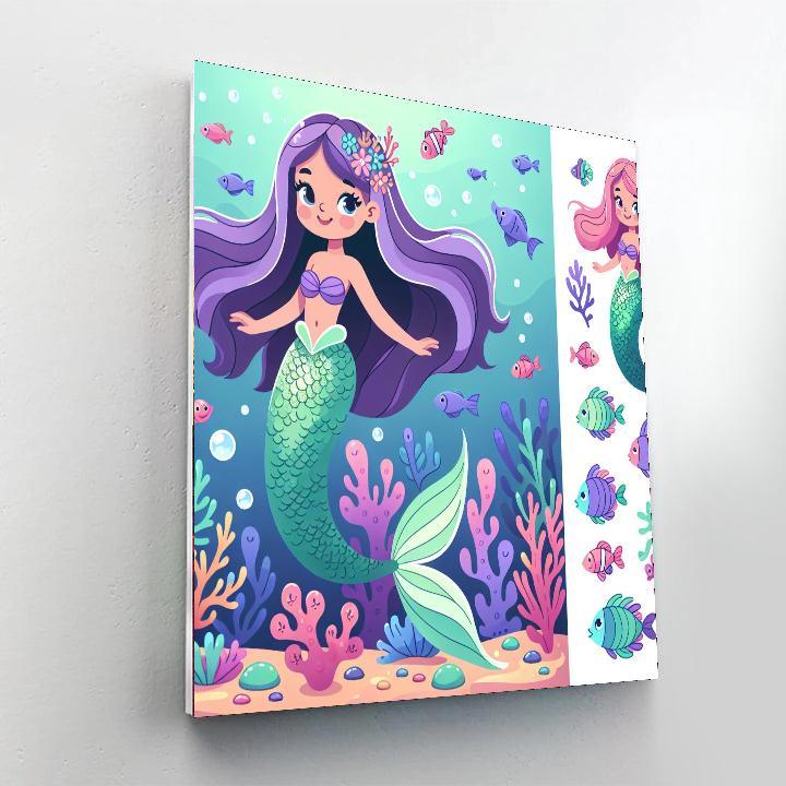 Underwater Mermaid Delight Paint By Color