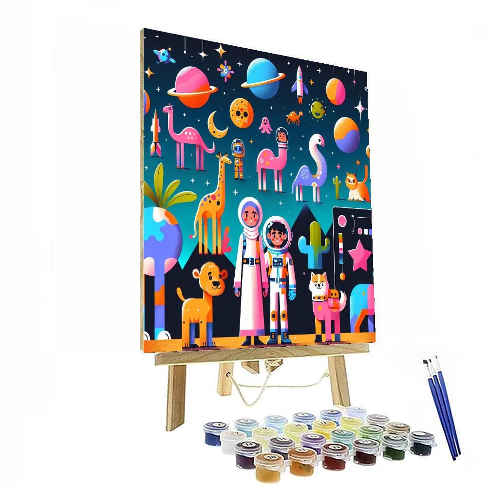 Stellar Safari Paint By Numbers Art