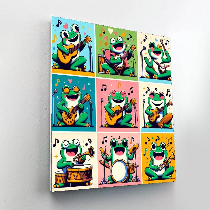 Musical Frogs Ensemble DIY Paint By Numbers
