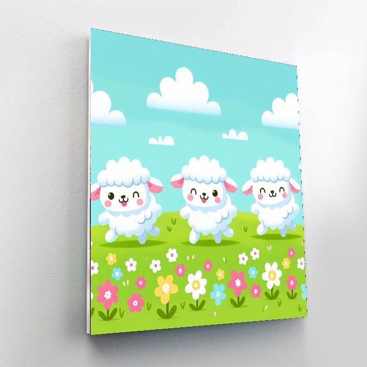 Fluffy Sheep Parade Paint By Numbers