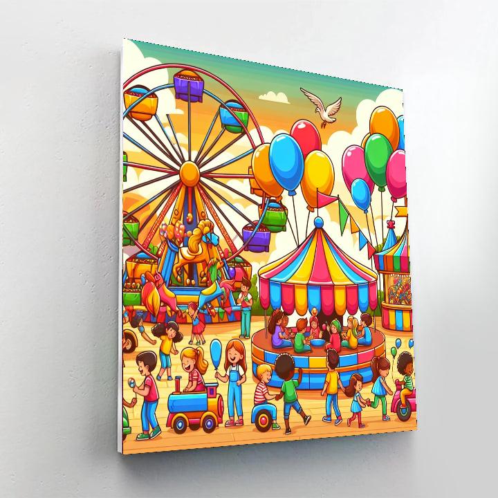 Cheerful Carnival Scene Numbered Painting Kits