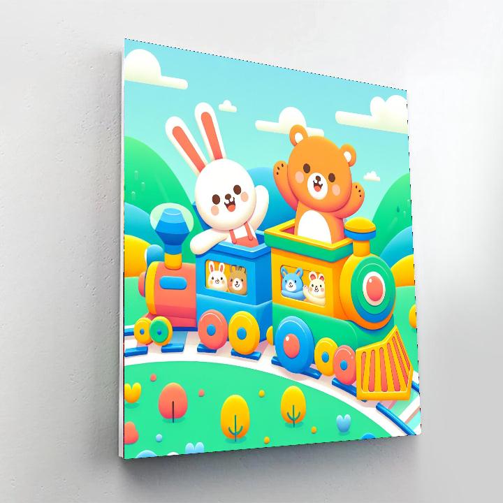 Colorful Adventure Train DIY Paint By Numbers