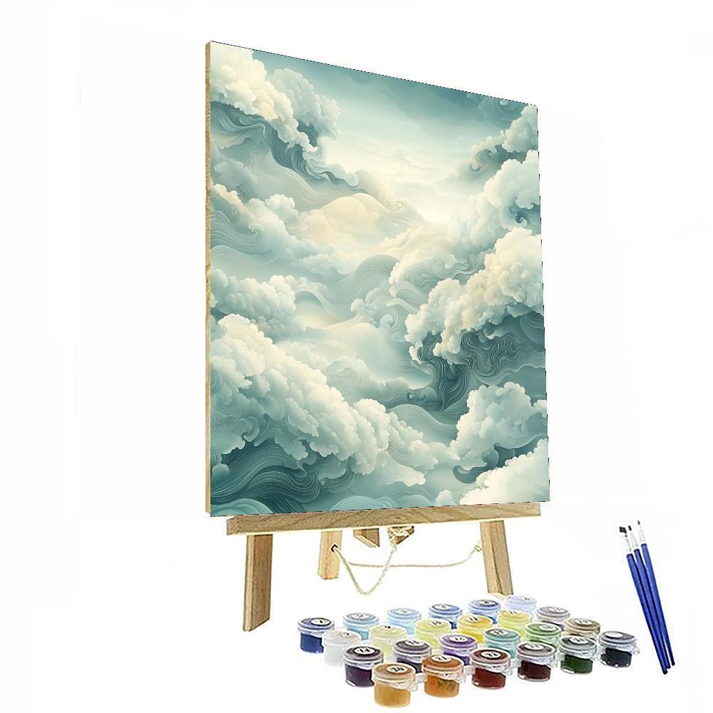 Zhao Mengfu Inspired Flow Of Tranquil Clouds  Paint By Color