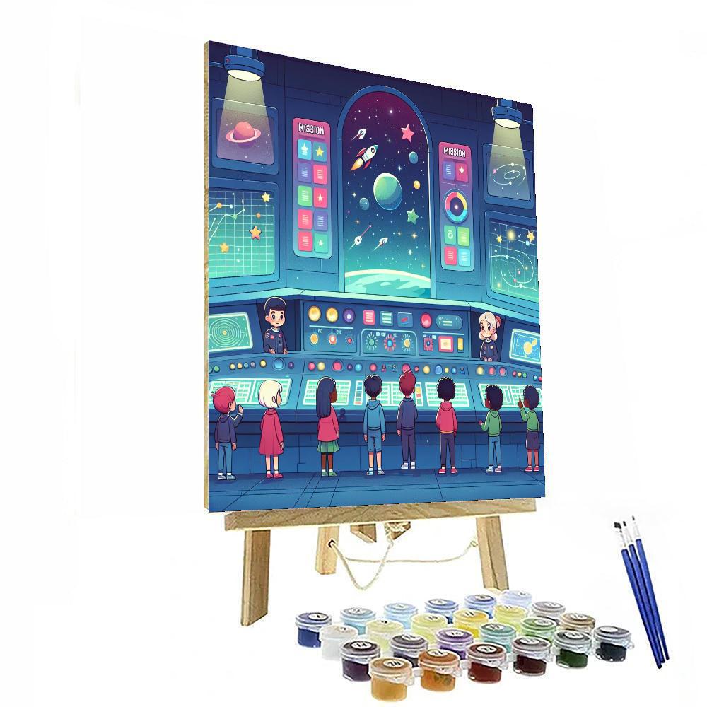 Space Mission Control Center Painting Number Kit