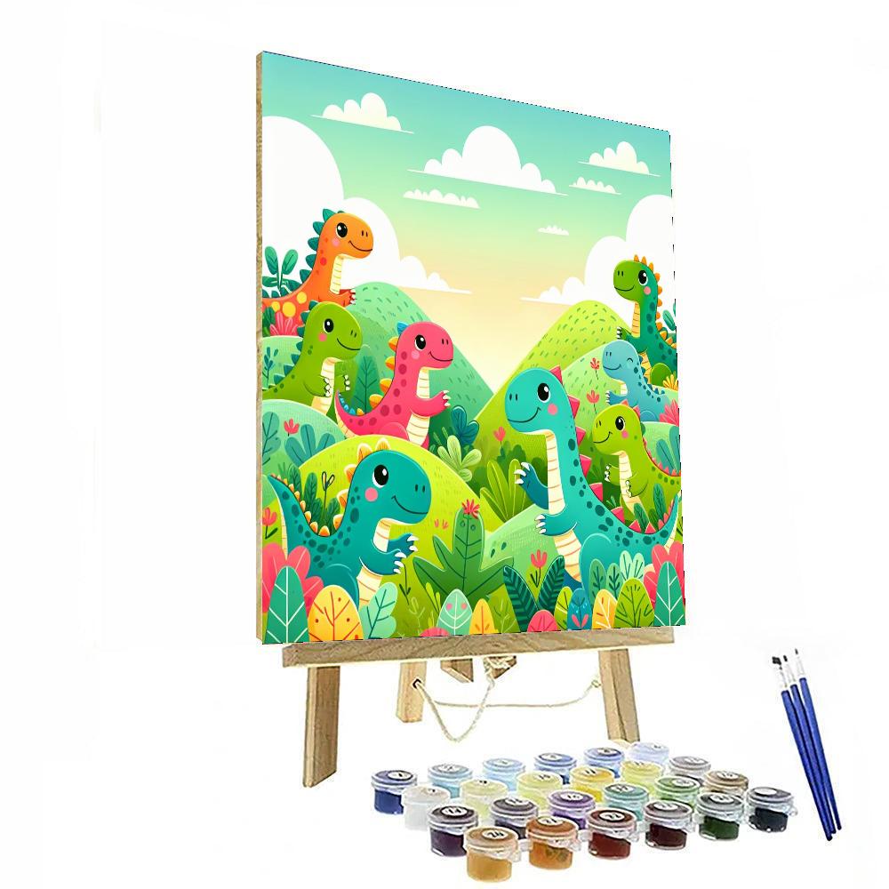 Friendly Dinosaurs In The Valley DIY Paint By Numbers