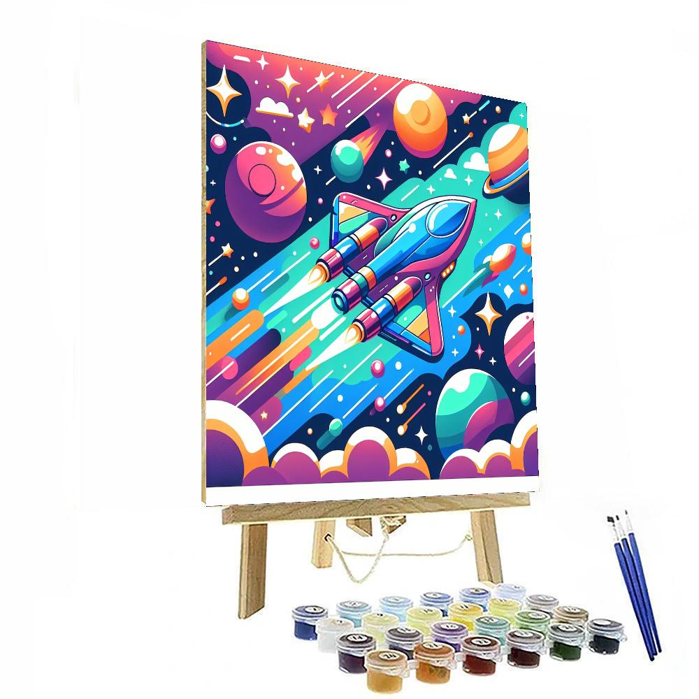 Fantastic Spaceship DIY Paint By Numbers