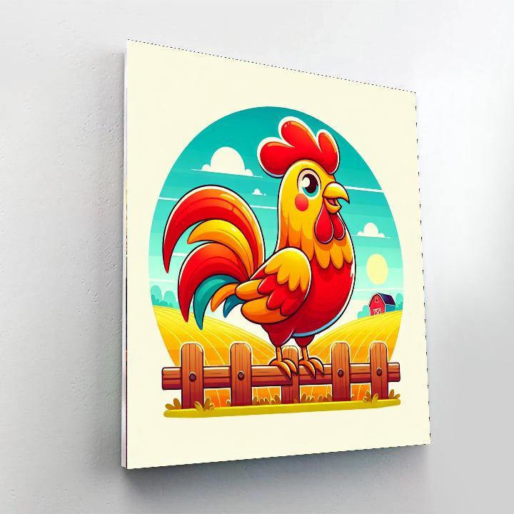 Radiant Rooster Paint By Number
