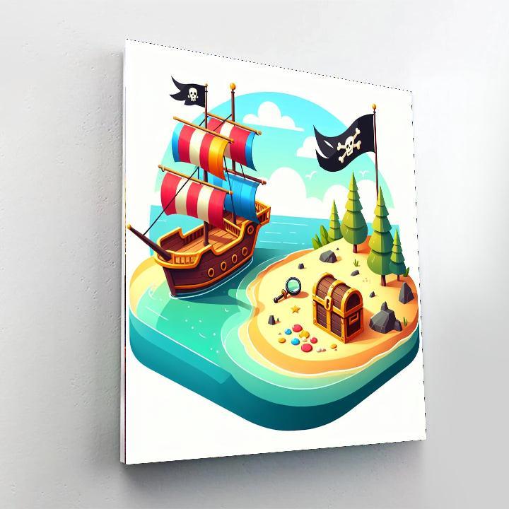 Pirate Adventure Voyage Painting Number Kit