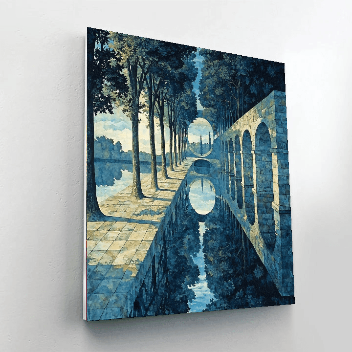 René Magritte Inspired Distant Dreamscape  Paint By Numbers Art