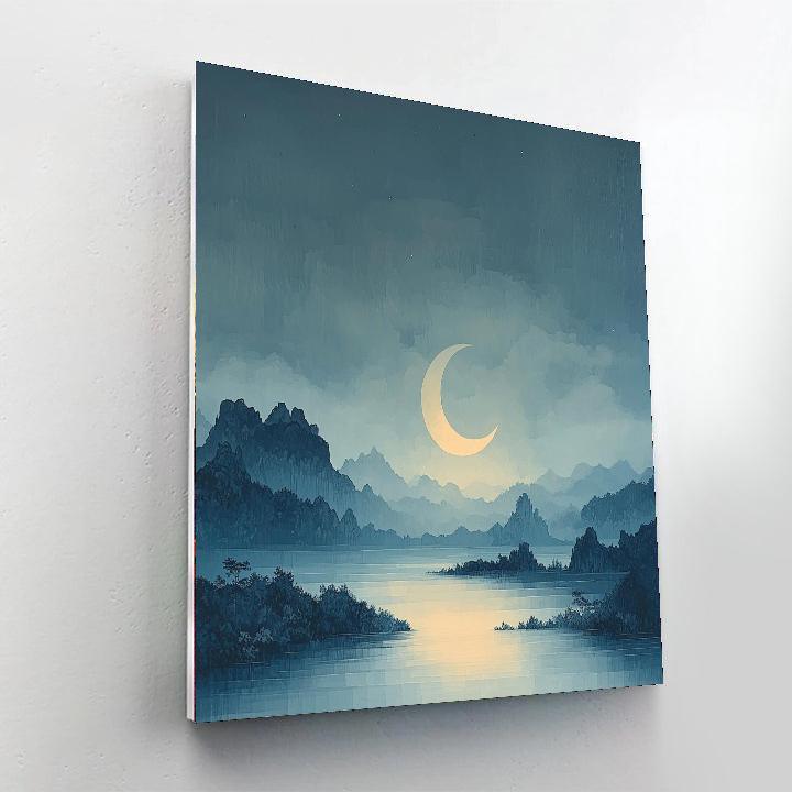 Zhao Mengfu Inspired Crescent Of Dreams  Painting Number Kit
