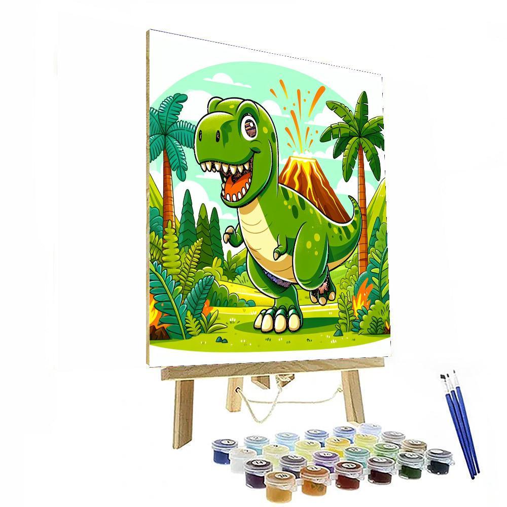 Adventurous T-rex Paint By Numbers Art