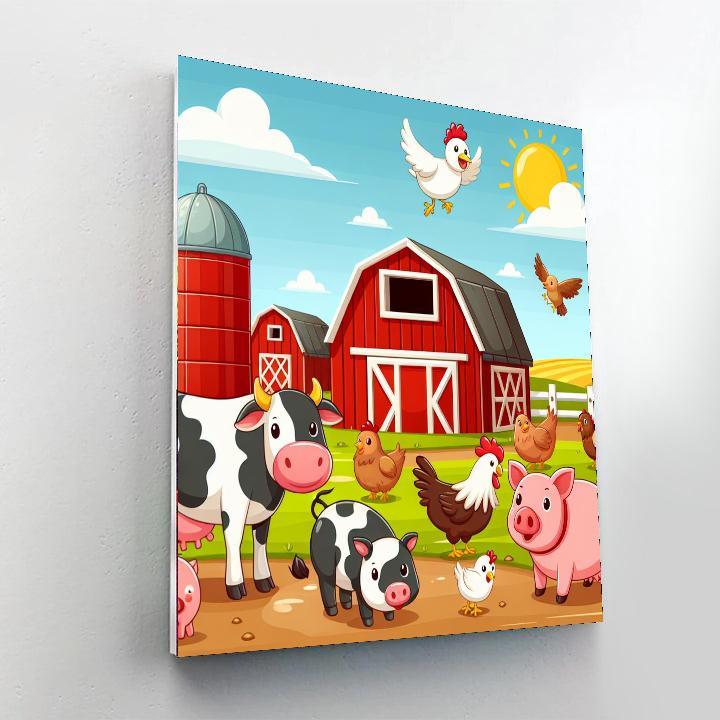 Colorful Farm Friends Paint By Color