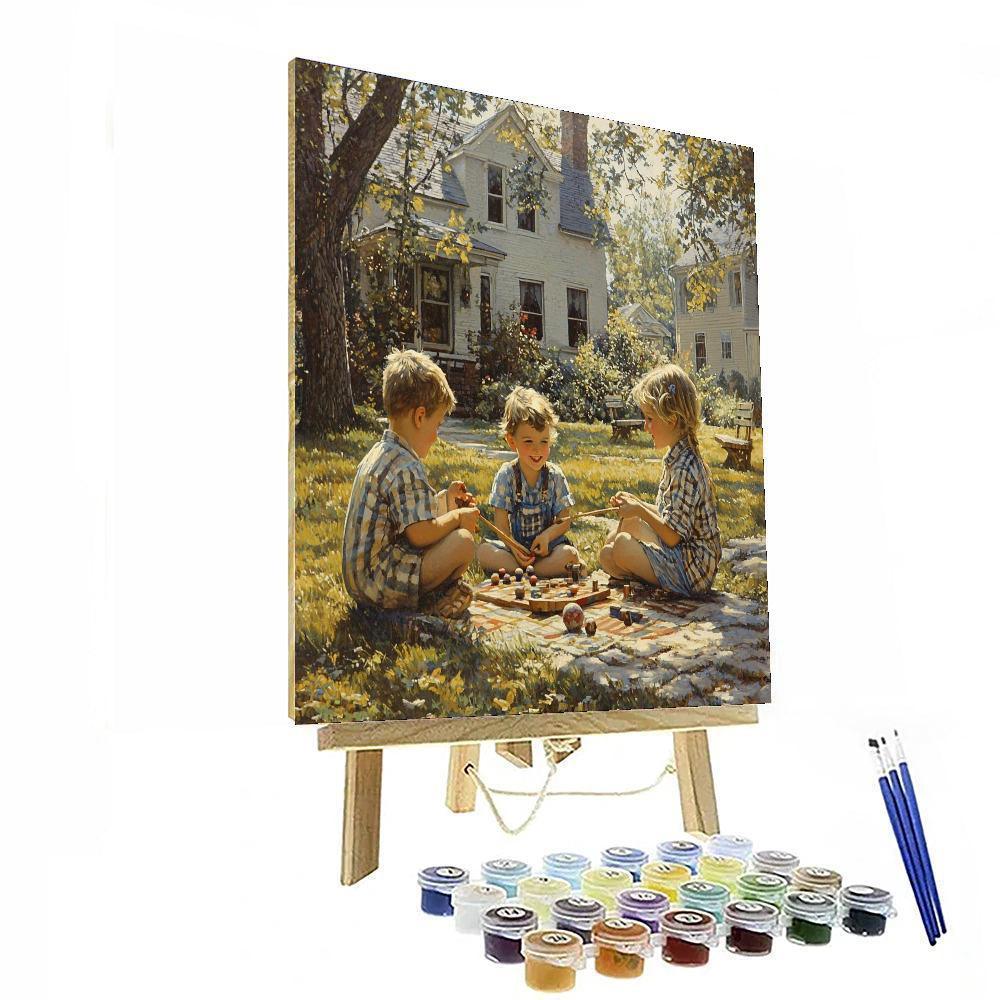 Norman Rockwell Inspired Whimsical Childhood Memories  Paint By Numbers