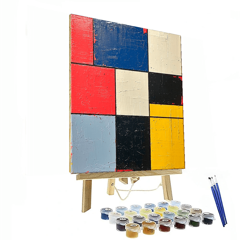 Piet Mondrian Inspired Abstract Equilibrium  Paint By Numbers