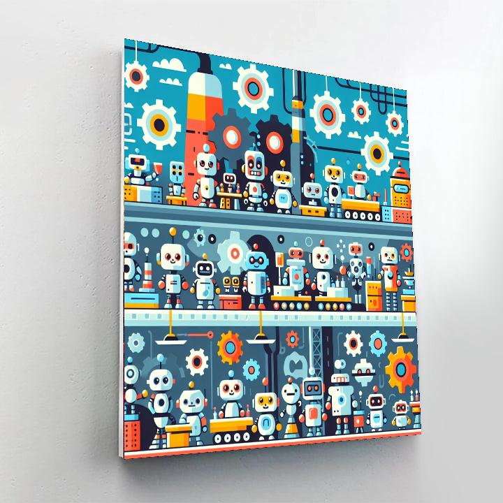 Robots' Imaginative Factory Painting By Numbers Kit