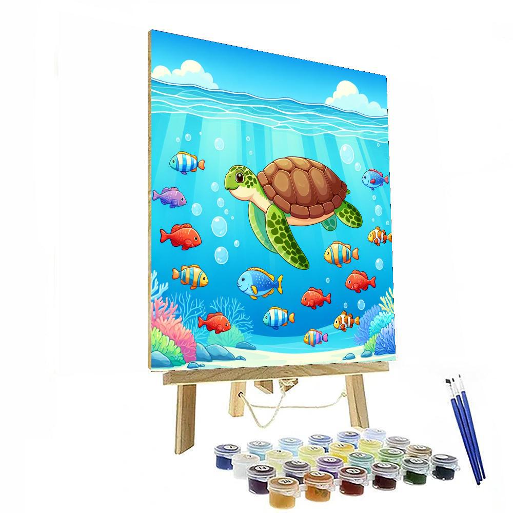 Sea Turtle's Ocean Odyssey Painting By Numbers Kit