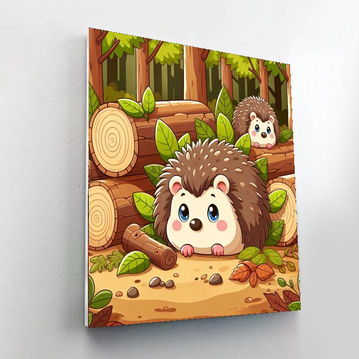 Curious Hedgehog Hideaway Paint By Numbers Art