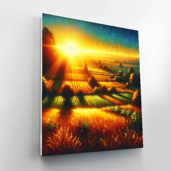 Golden Hour Fields Paint By Numbers Art