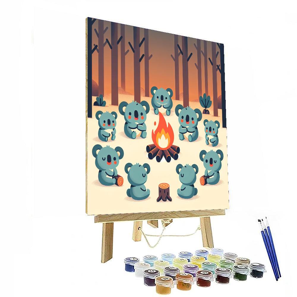 Koala's Cozy Campfire Paint By Numbers