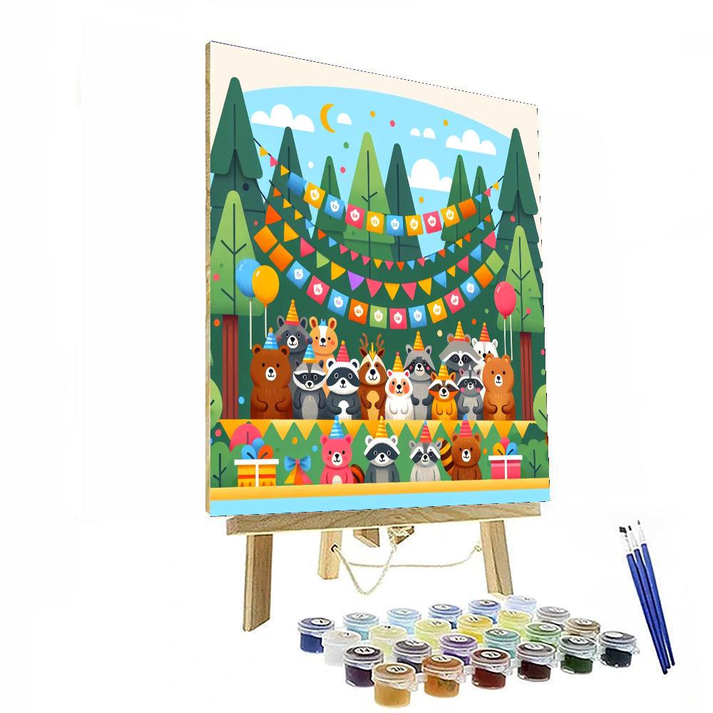 Friendly Forest Fiesta Paint By Numbers Art
