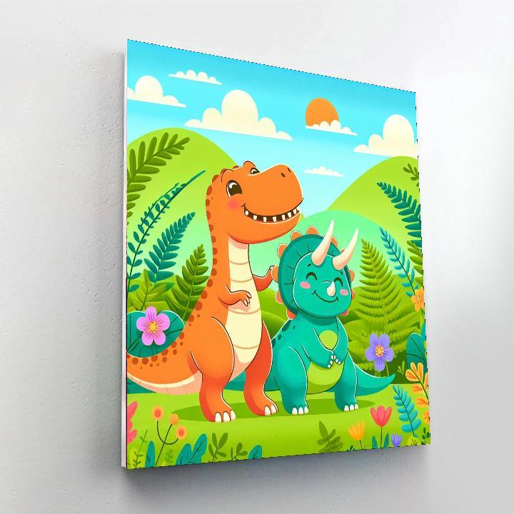 Friendly Dinosaur Playdate Paint By Number