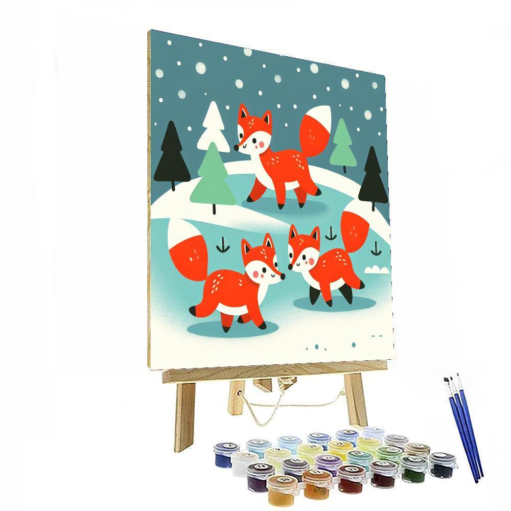 Frosty Fox Frolic Paint By Numbers Art