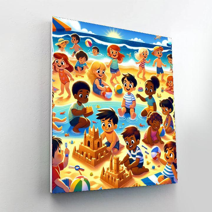 Sun-kissed Beach For Kids Numbered Painting Kits