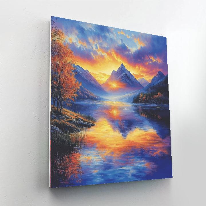 J.M.W. Turner Inspired Vivid Mountain Reflections  Paint By Numbers Kits