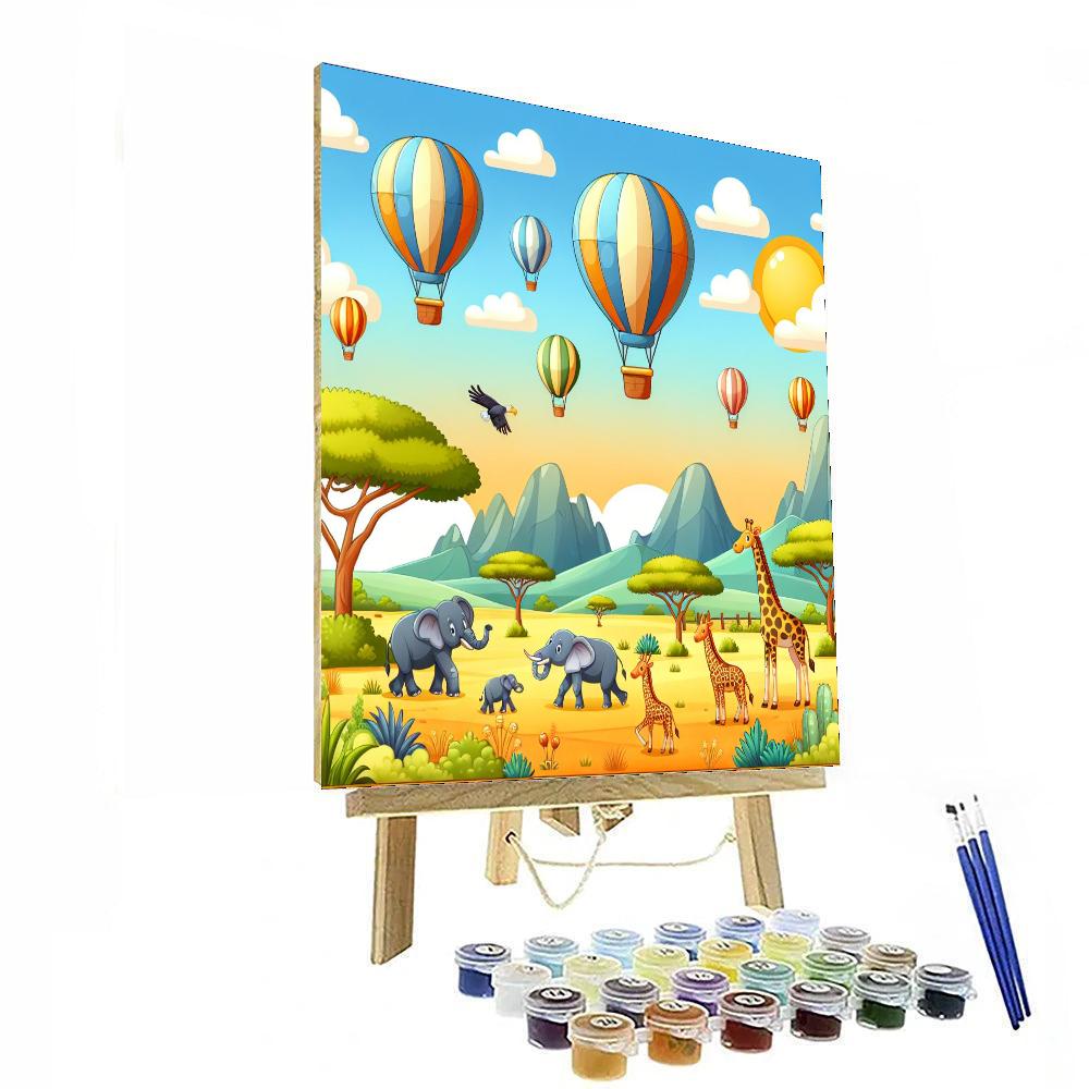 Balloon Safari Over Savannah Paint By Numbers Art