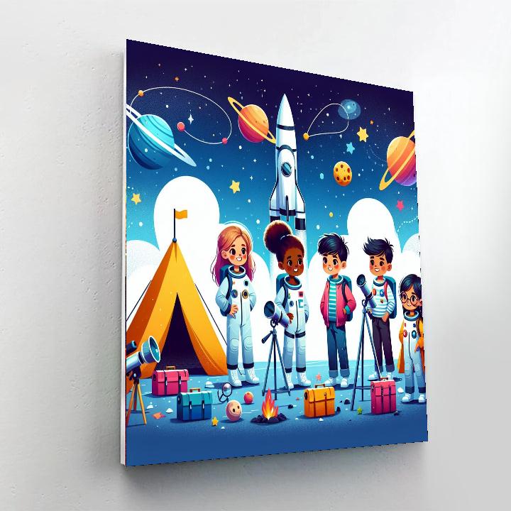 Space Explorers' Camp Painting Number Kit