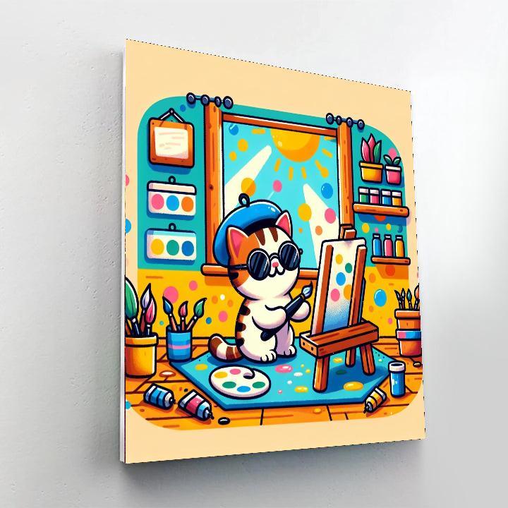 Cool Cat's Art Studio Paint By Numbers Art