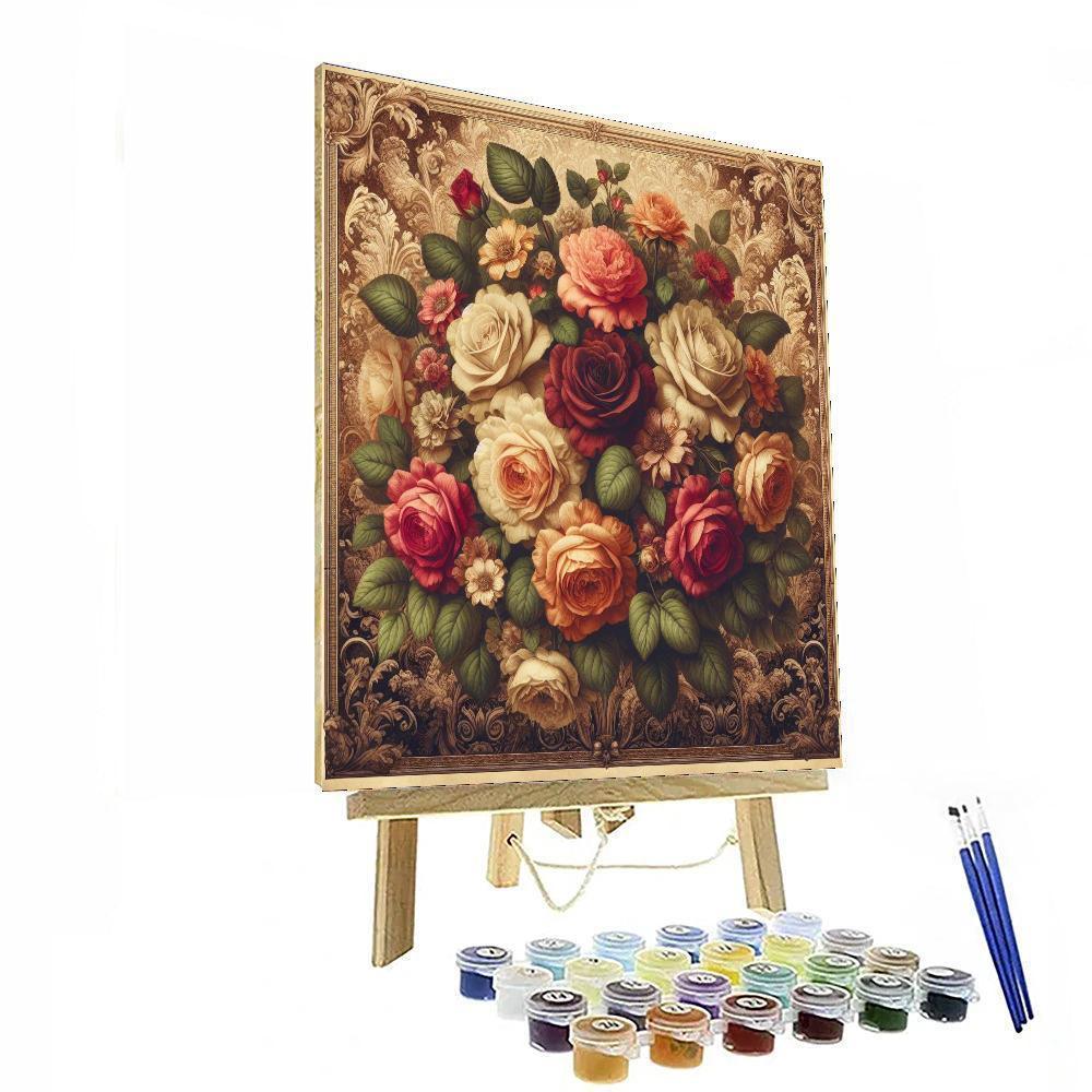 Victorian Floral Charm Paint By Color