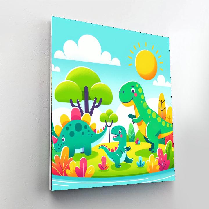 Adventurous Dinosaur Island DIY Paint By Numbers