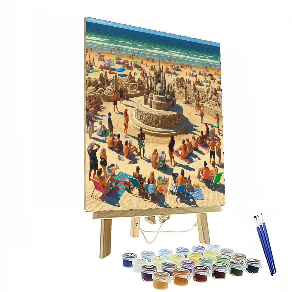 Sandcastle Competition At Fulong Beach - Taiwan DIY Paint By Numbers