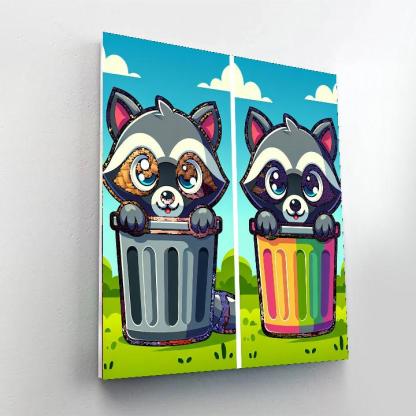 Cheeky Raccoon Painting Number Kit